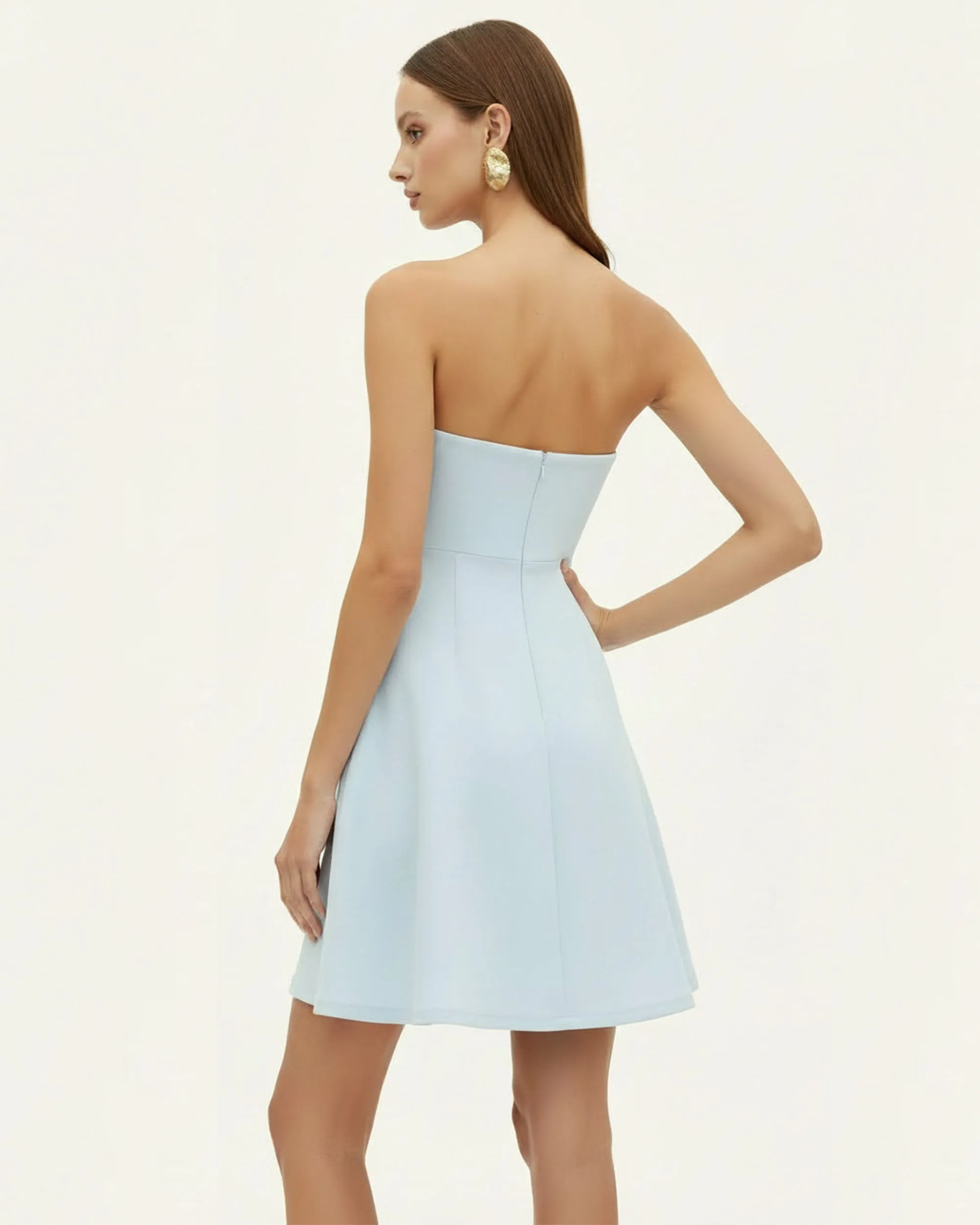 Orchid Embroidered Strapless A-Line Midi Dress - Light Blue sold by JW PEI product image thumbnail 2
