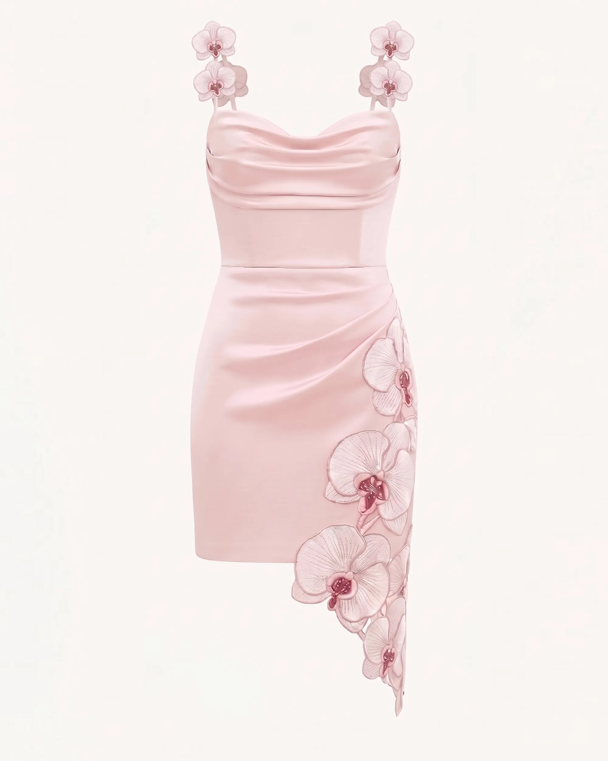 Orchid Embroidered Draped Mini Dress - Blush Pink sold by JW PEI product image thumbnail 3