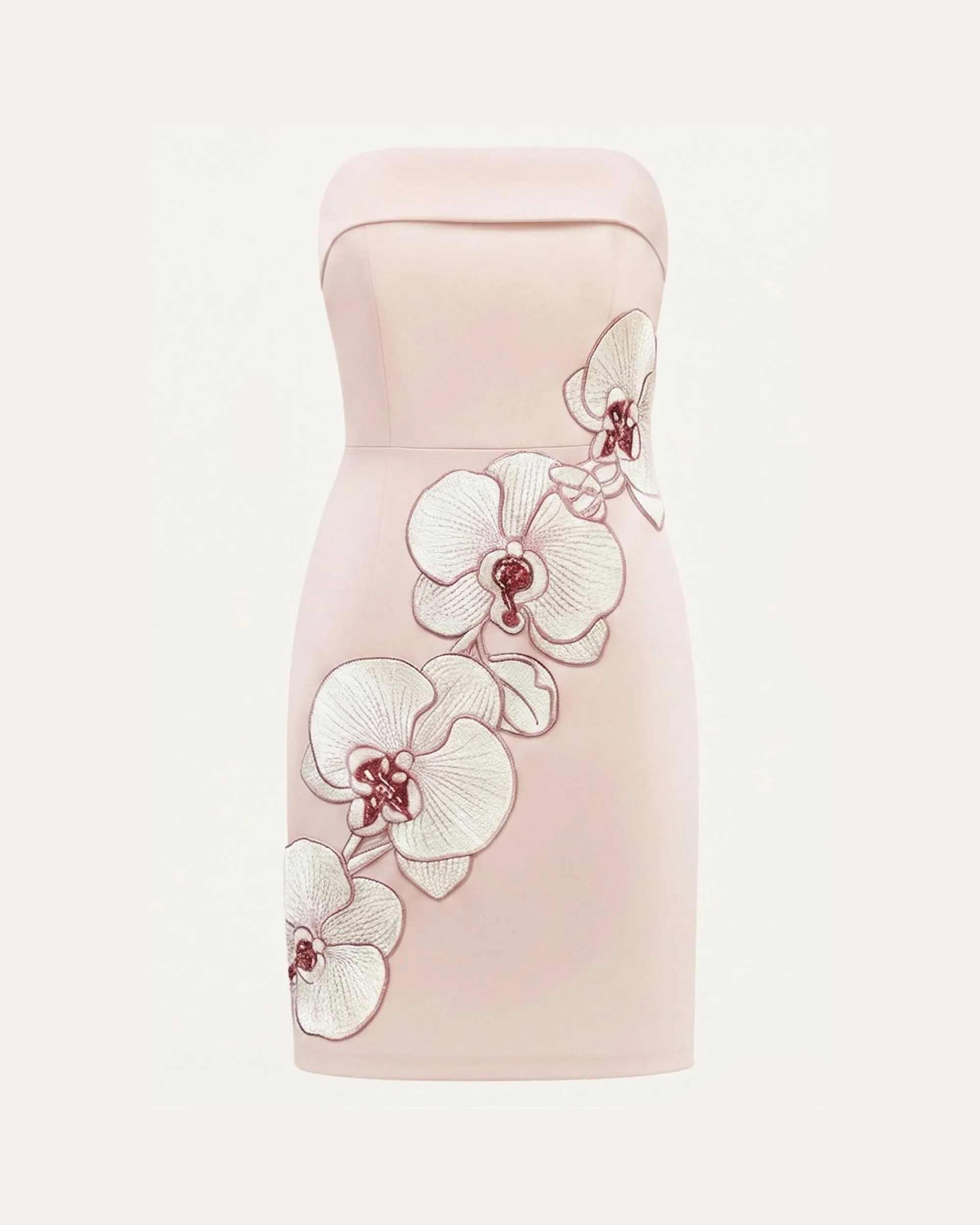 Orchid Embroidered Strapless Sheath Midi Dress - Blush Pink sold by JW PEI product image thumbnail 3