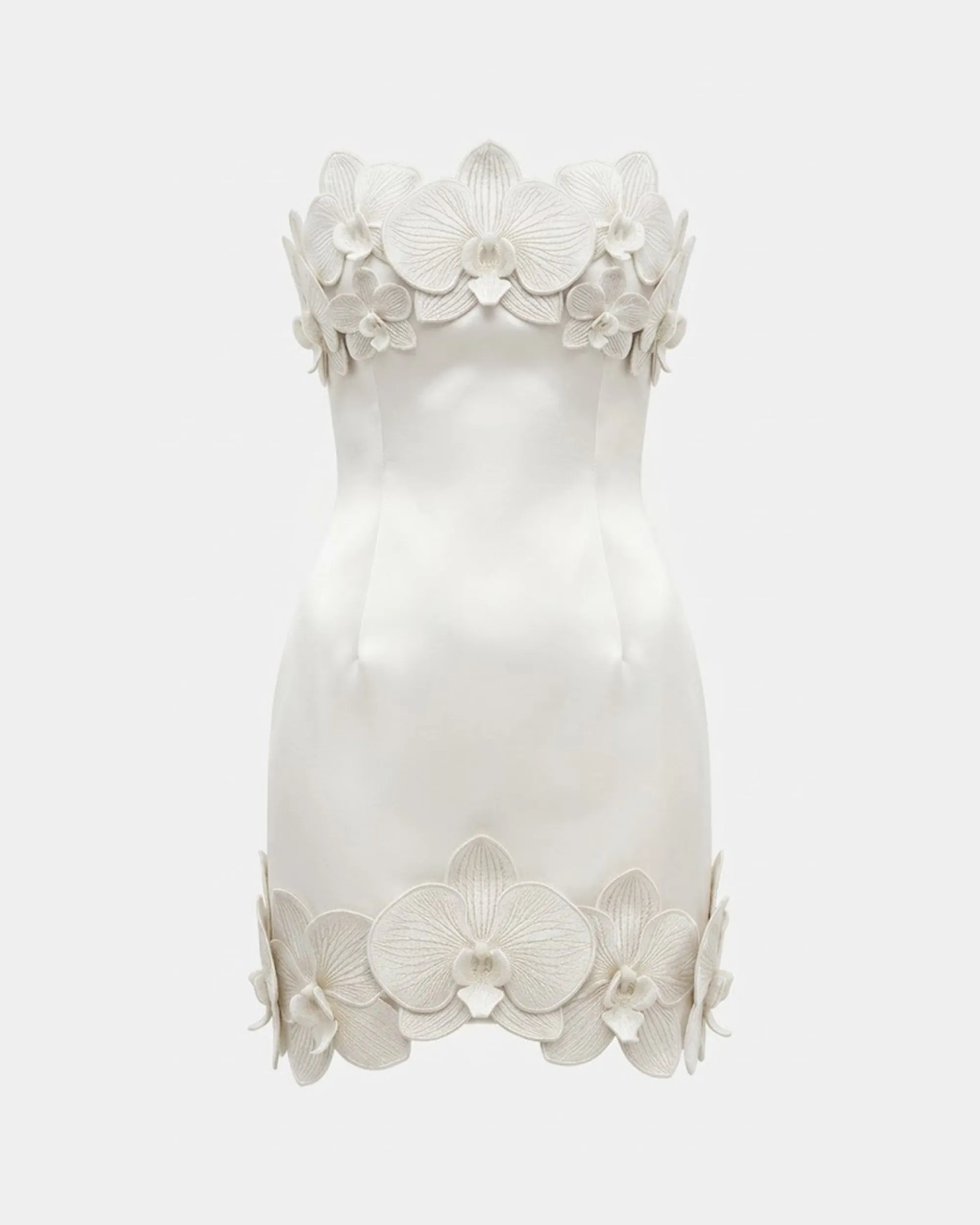 Orchid Trim Strapless Mini Dress - White sold by JW PEI product image thumbnail 3