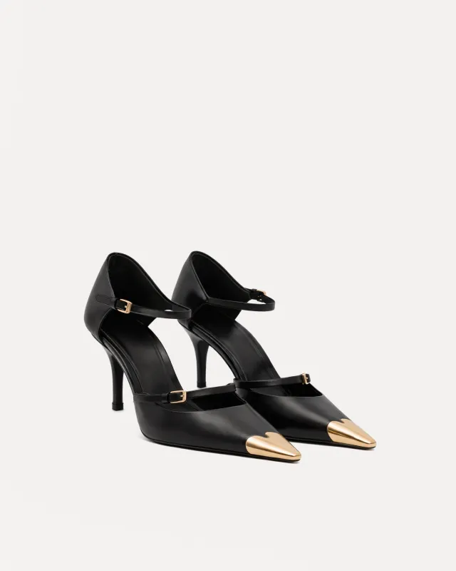 Elena Metal Tip Pumps – Black made by JW PEI