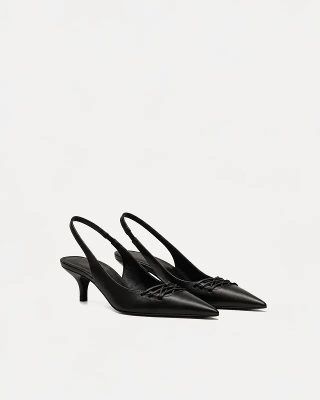 Jenna Braided Slingback Pumps – Black made by JW PEI
