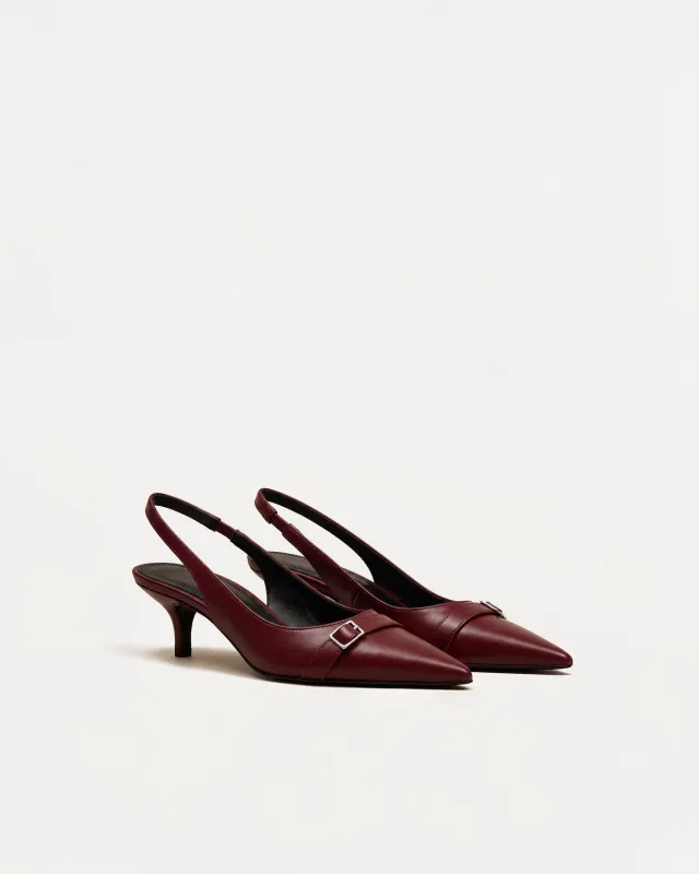 Charlotte Slingback Pumps – Red made by JW PEI