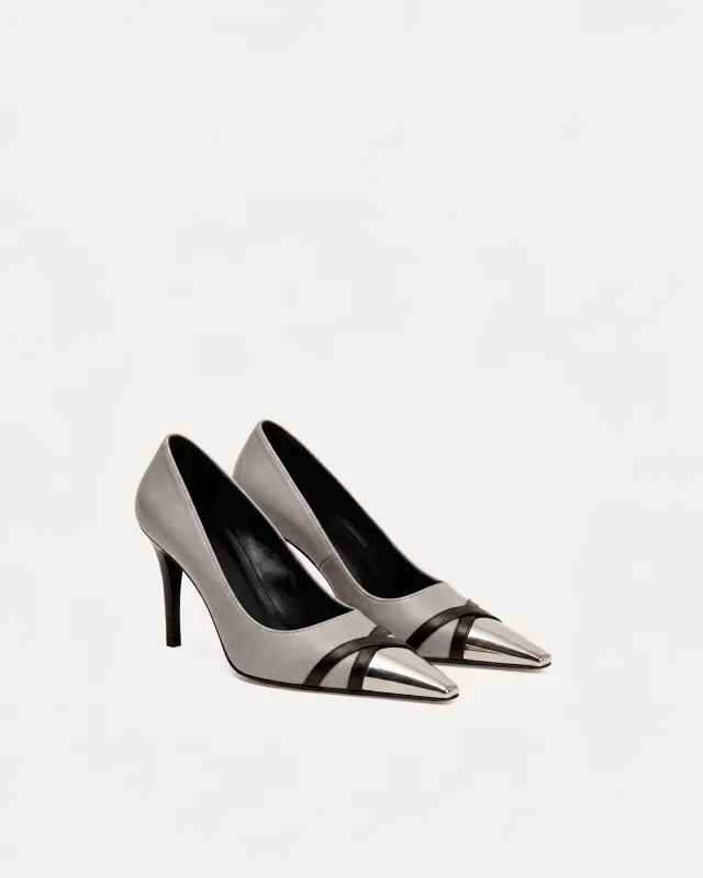Irene Metal Tip Pumps – Grey made by JW PEI