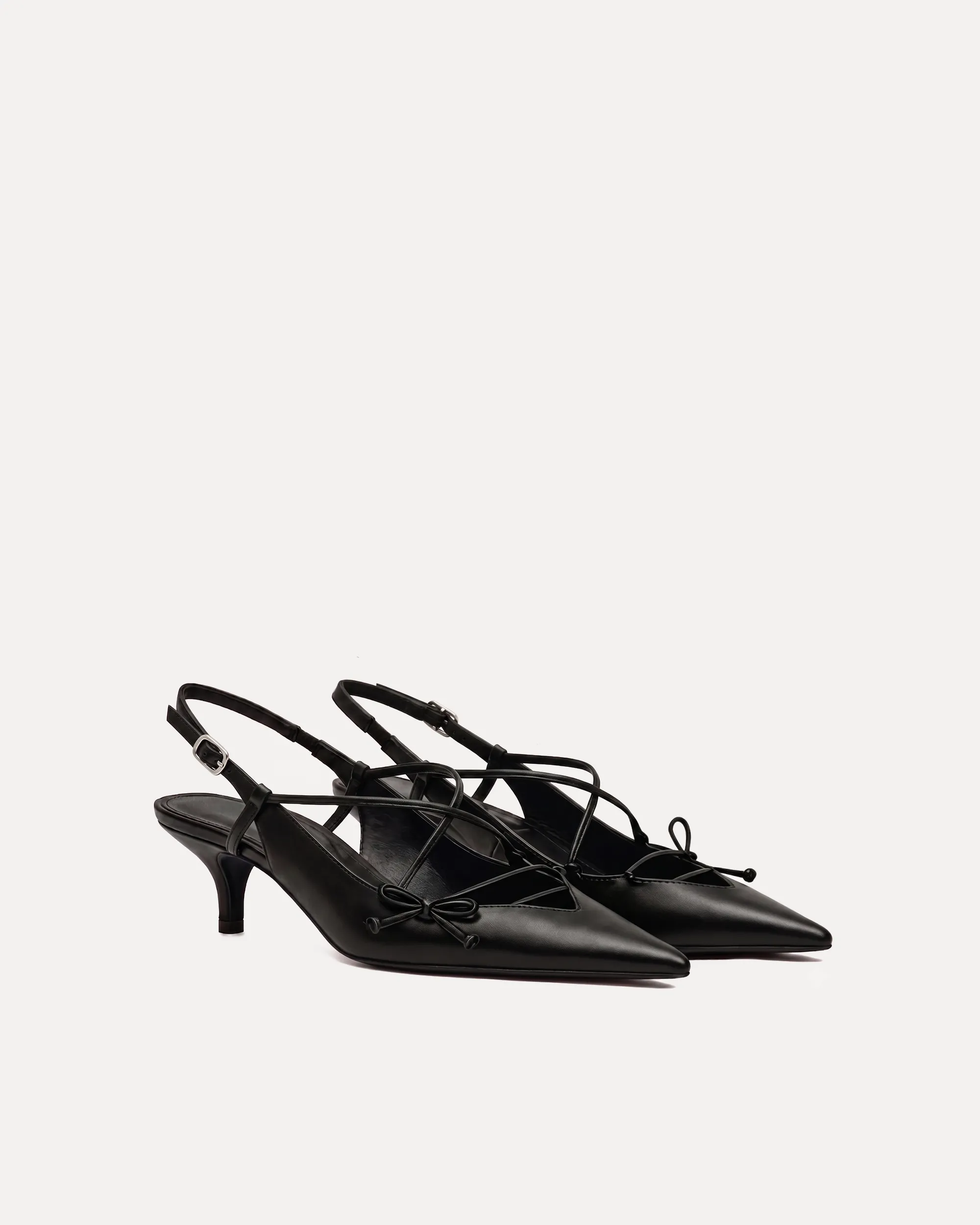 Lila Bow Strap Pumps – Black sold by JW PEI
