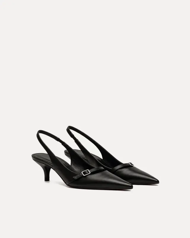 Ella Slingback Pumps – Black made by JW PEI