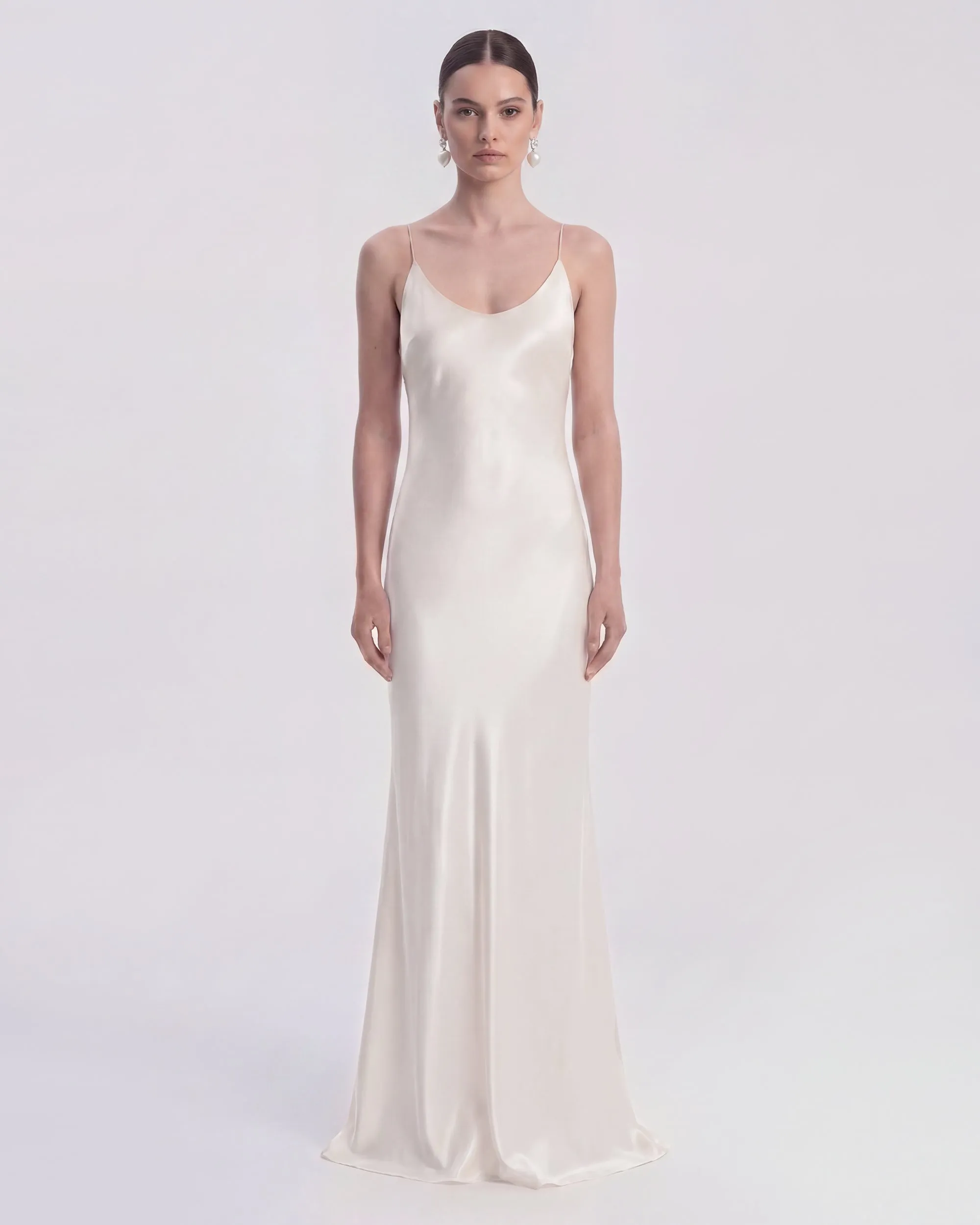 Floral Appliqué Open Back Maxi Dress - White sold by JW PEI product image thumbnail 2