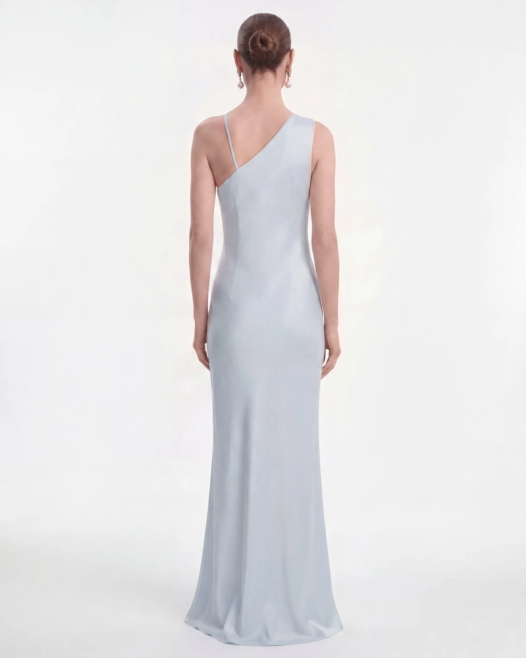 Floral Appliqué One Shoulder Maxi Dress - Light Blue sold by JW PEI product image thumbnail 2