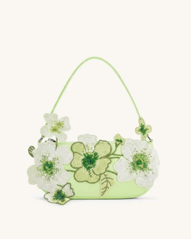Leona Bead Embellished Shoulder Bag - Light Green made by JW PEI