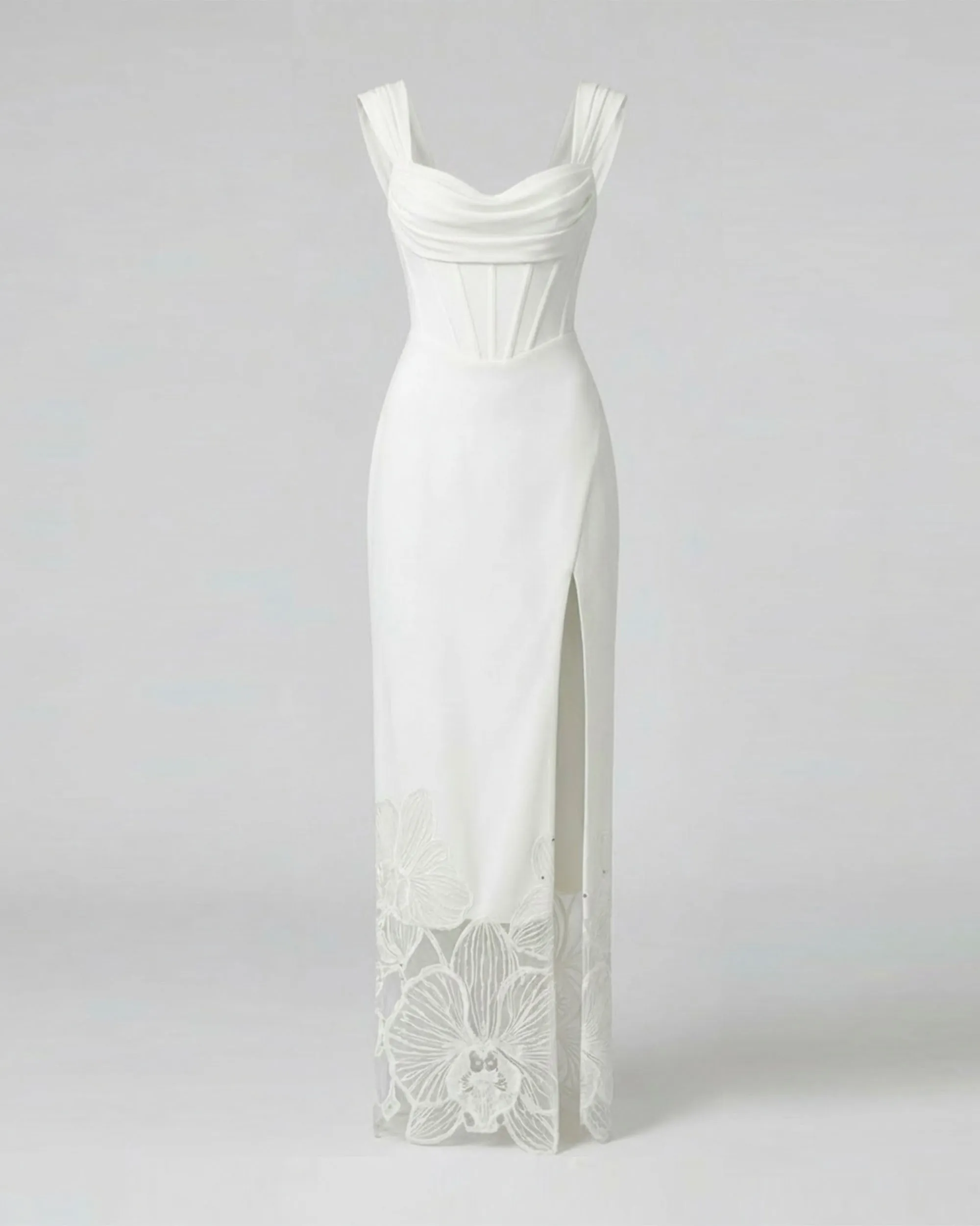 Orchid Embroidered Corset Maxi Dress - White sold by JW PEI product image thumbnail 3