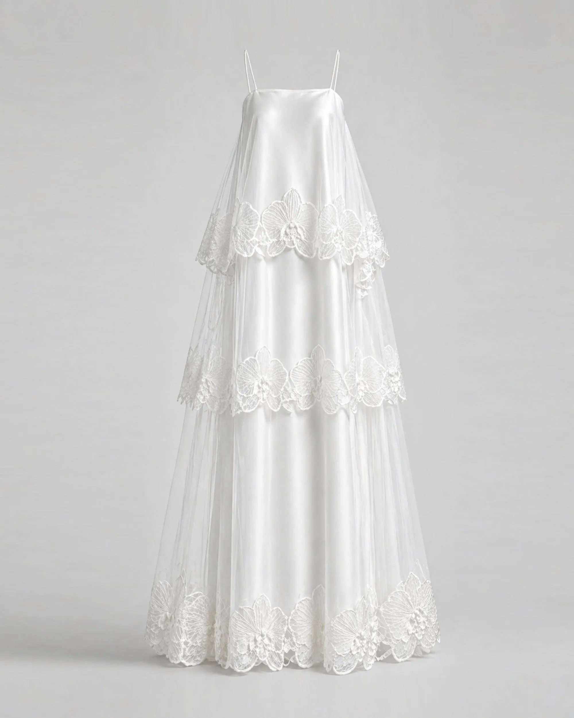 Orchid Embroidered Tiered Tulle Maxi Dress - White sold by JW PEI product image thumbnail 3