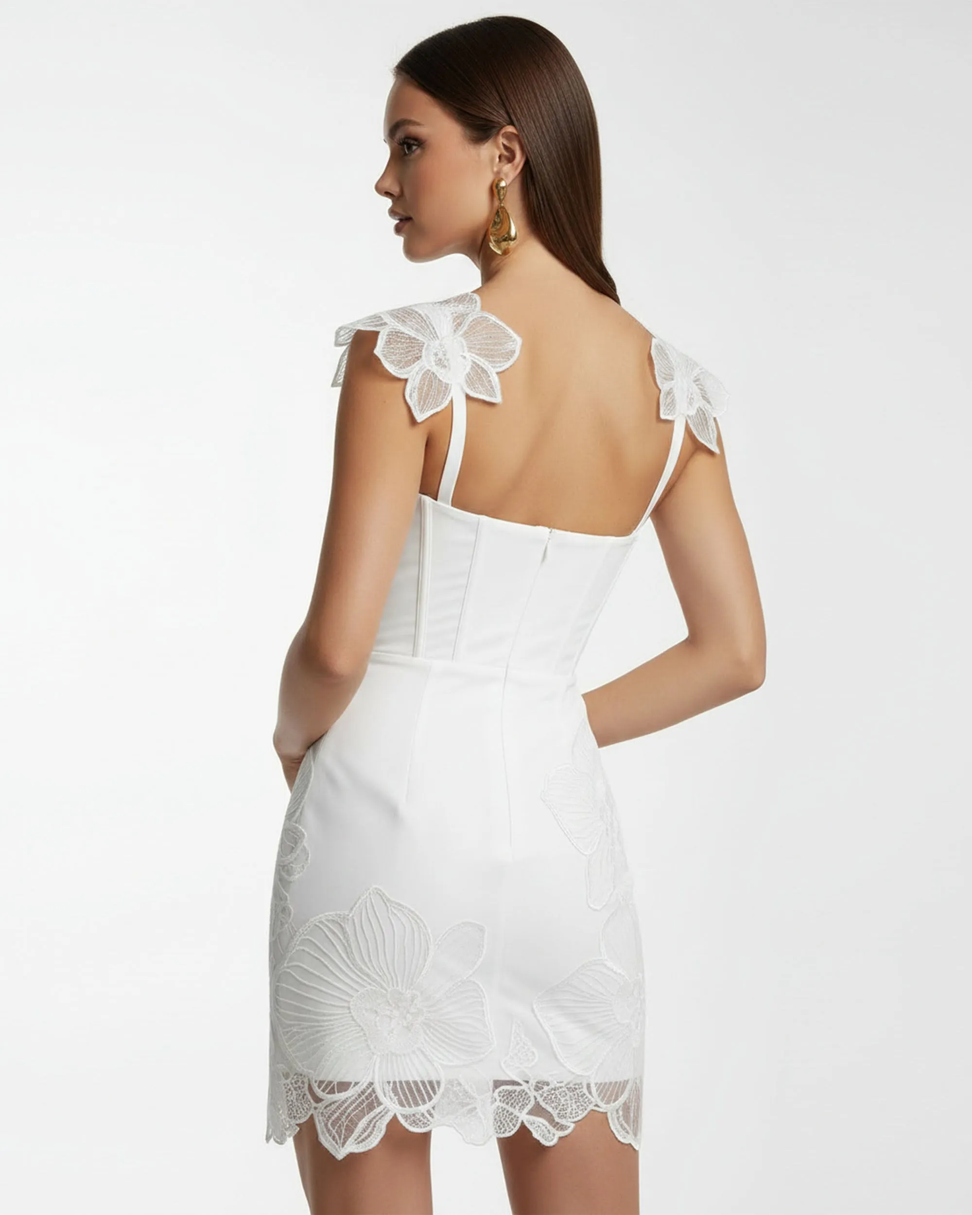Orchid Embroidered Corset Mini Dress - White sold by JW PEI product image thumbnail 2