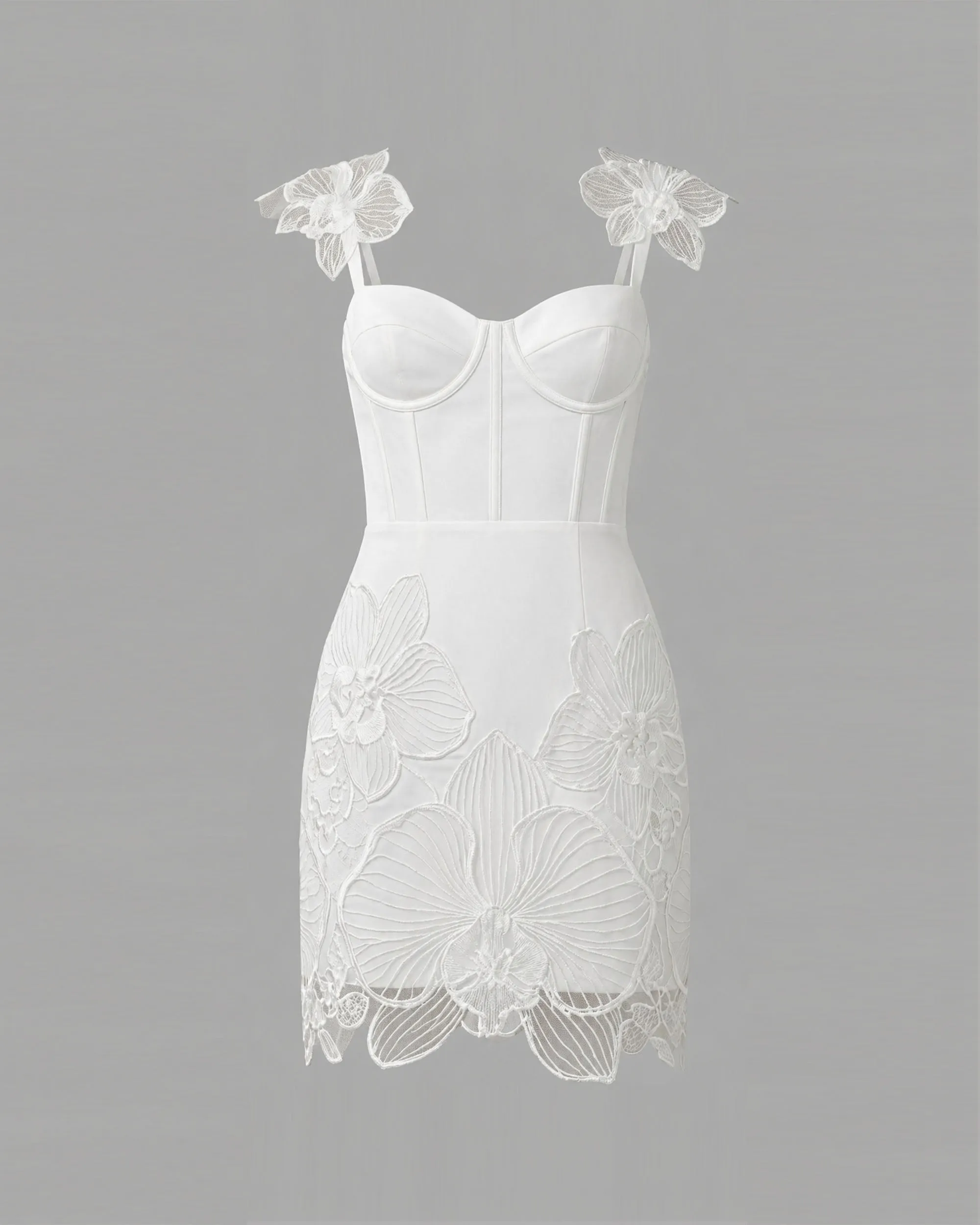 Orchid Embroidered Corset Mini Dress - White sold by JW PEI product image thumbnail 3