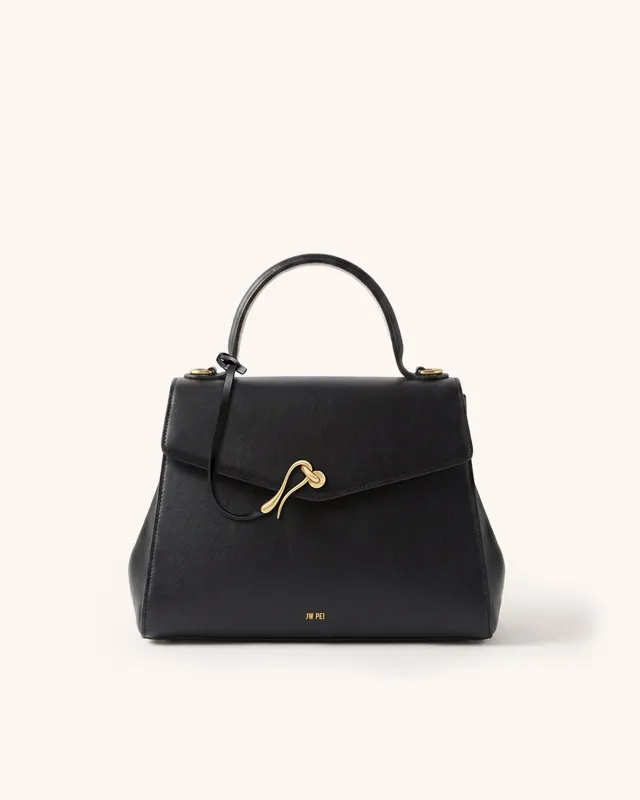 Avery Knot Top Handle Bag - Black made by JW PEI