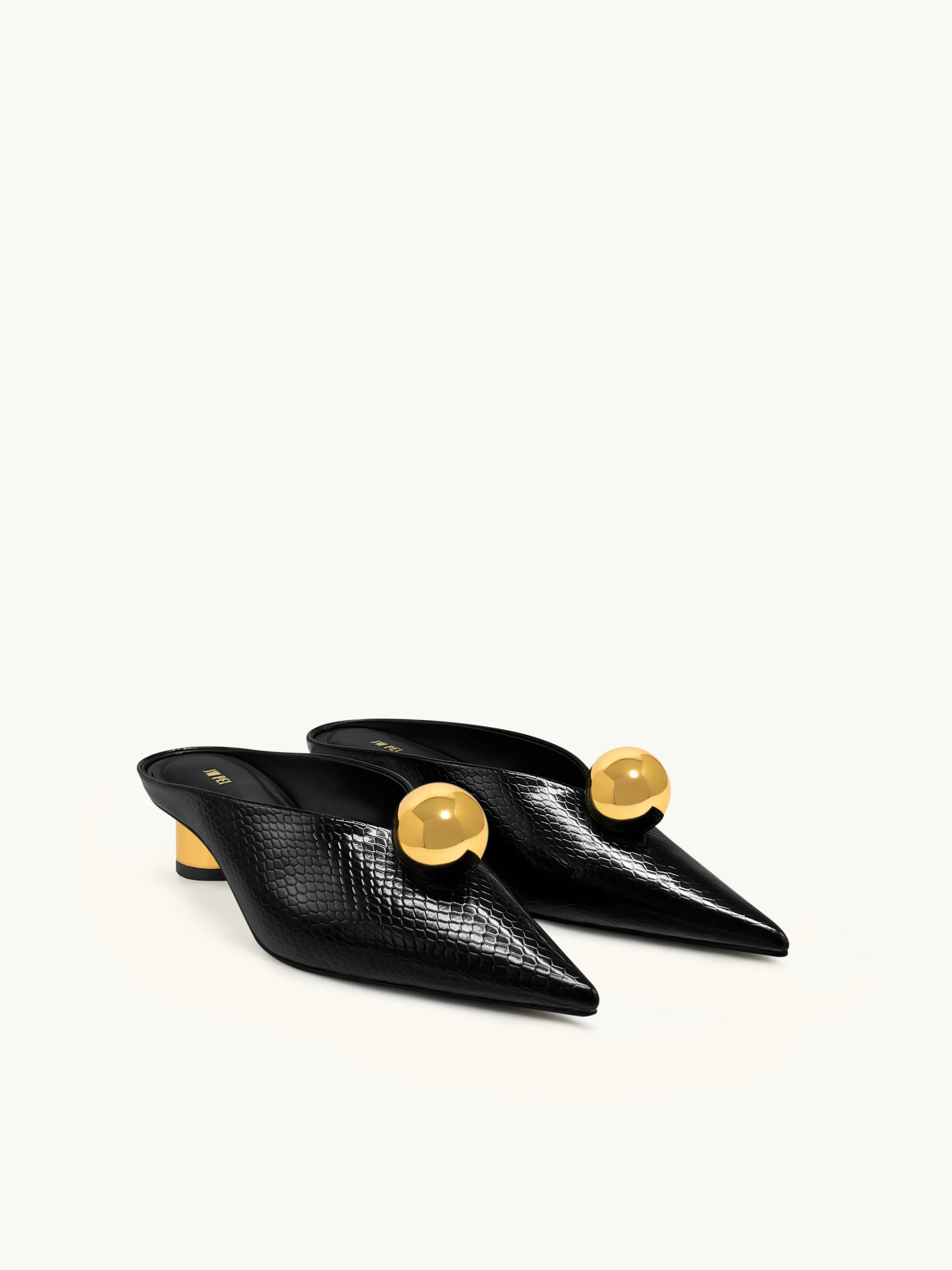Helena Faux Snakeskin Mules - Black sold by JW PEI product image thumbnail 2