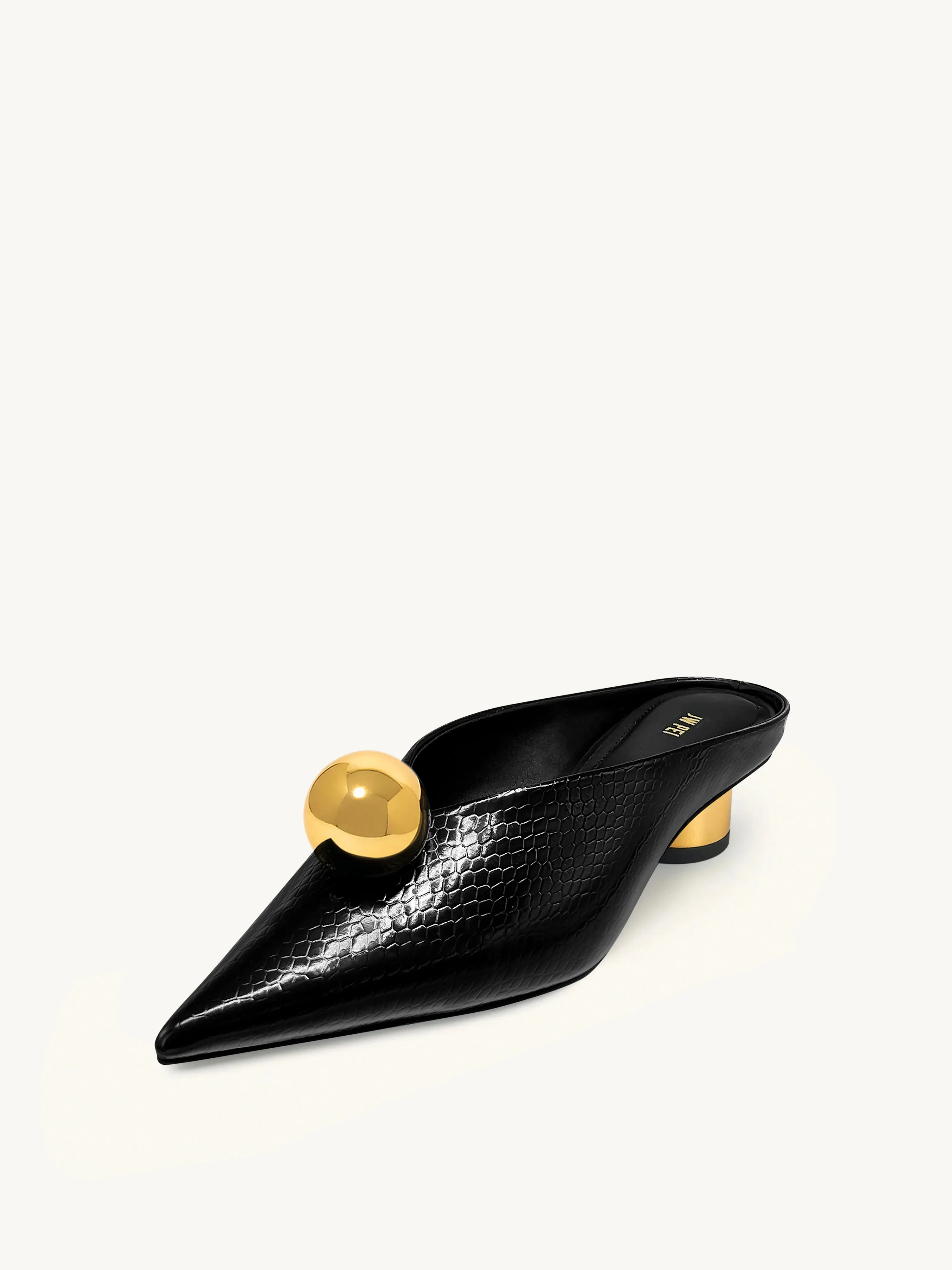 Helena Faux Snakeskin Mules - Black sold by JW PEI product image thumbnail 3