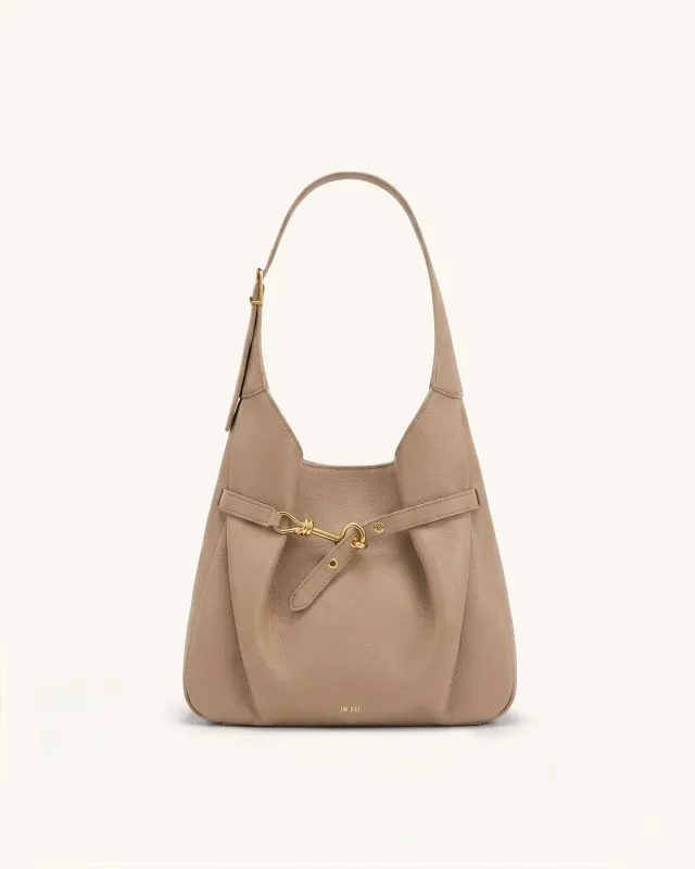 Alina Pebbled Hobo Bag - Khaki made by JW PEI