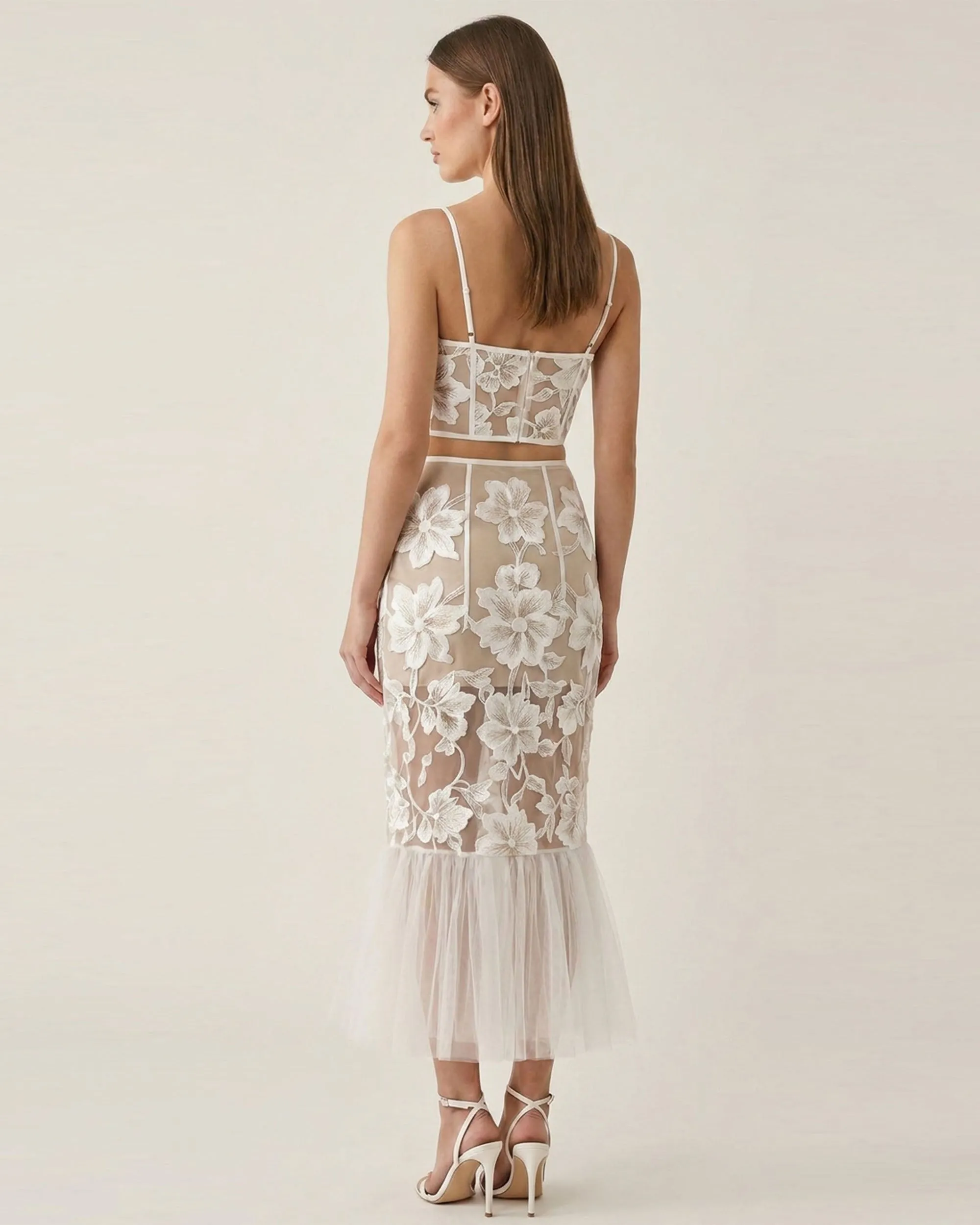 Floral Appliqué Sheer
Corset Top - White sold by JW PEI product image thumbnail 3