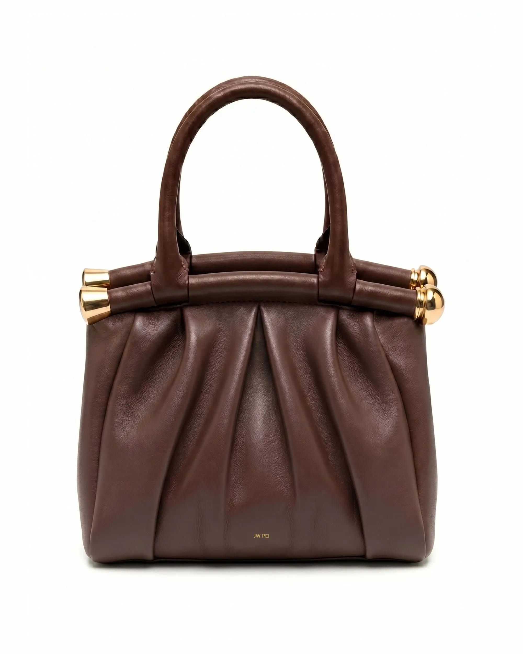 Mila Pleated Top Handle Bag - Brown sold by JW PEI