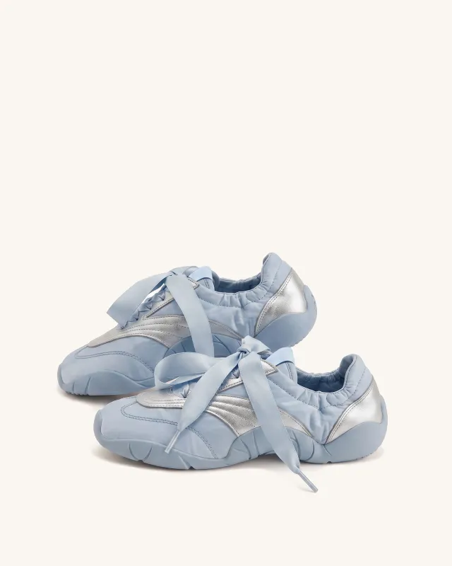 Flavia Ribbon Lace Ballerina Sneakers - Blue made by JW PEI