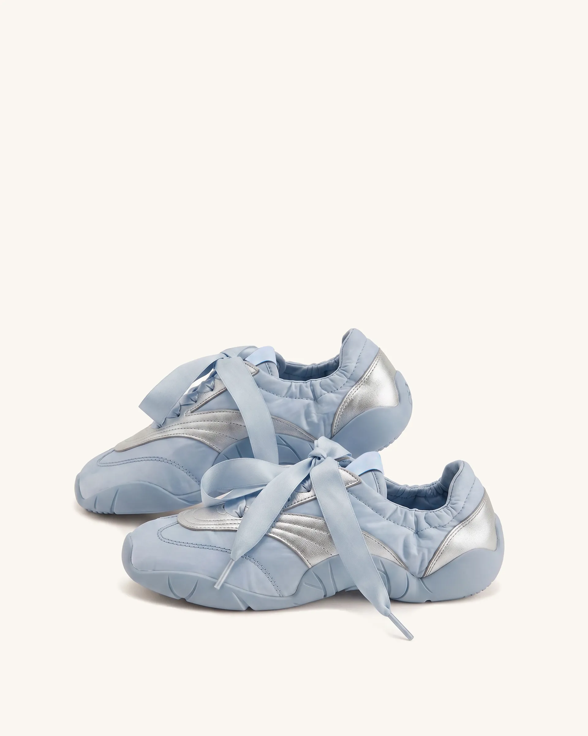 Flavia Ribbon Lace Ballerina Sneakers - Blue sold by JW PEI