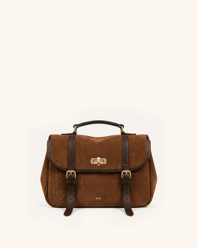 Rowan Faux Suede Satchel - Brown made by JW PEI