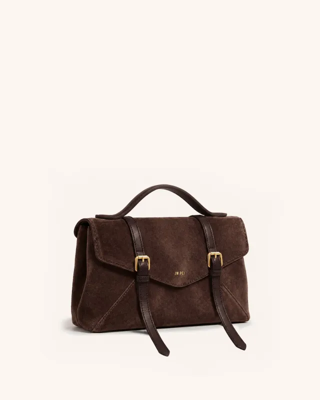 Aria Faux Suede Satchel Bag - Brown made by JW PEI
