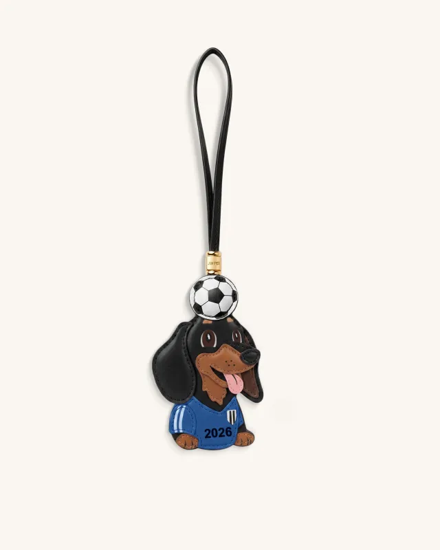 World Cup Dachshund Soccer Ball Bag Charm - Blue made by JW PEI