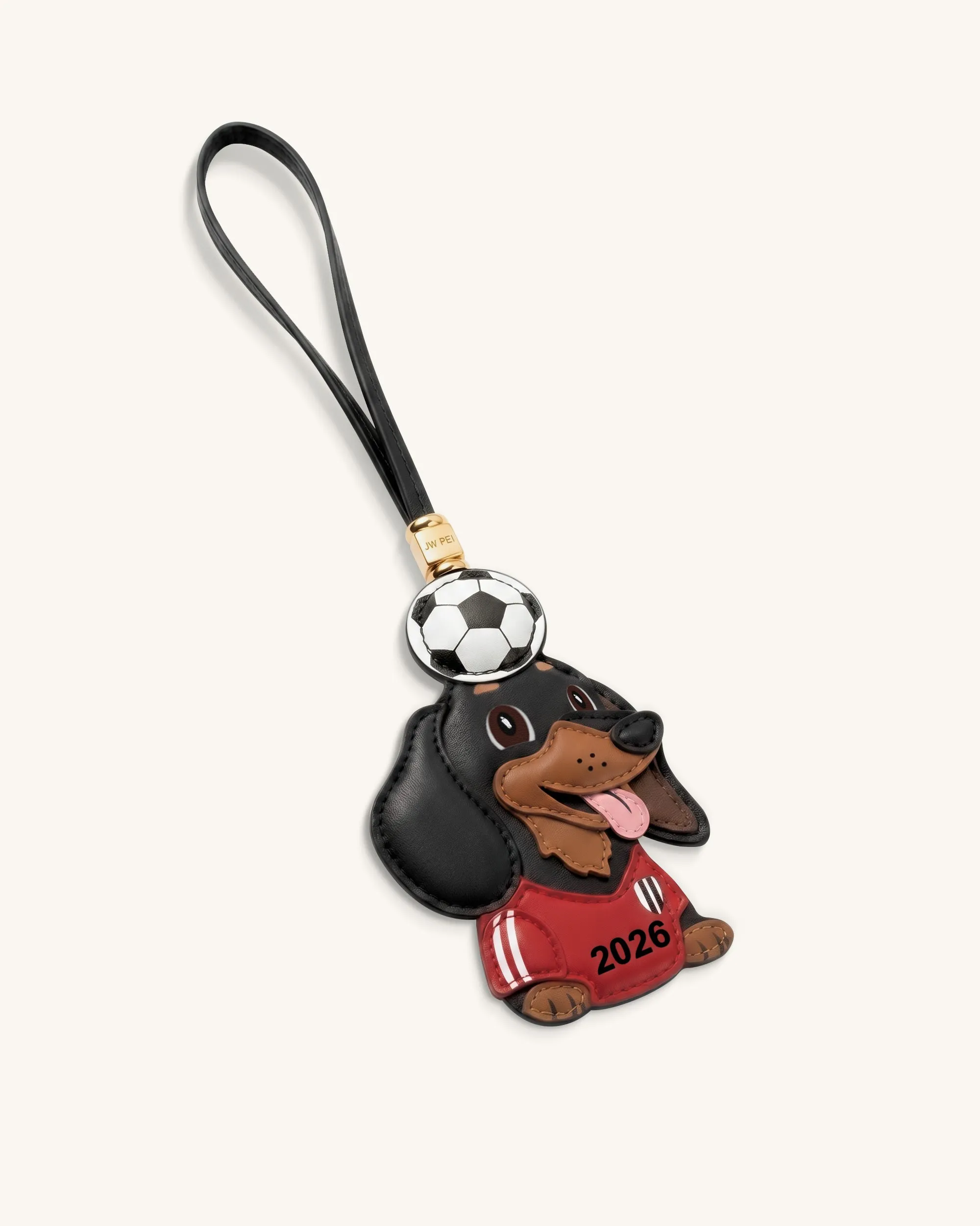 World Cup Dachshund Soccer Ball Bag Charm - Red sold by JW PEI product image thumbnail 3