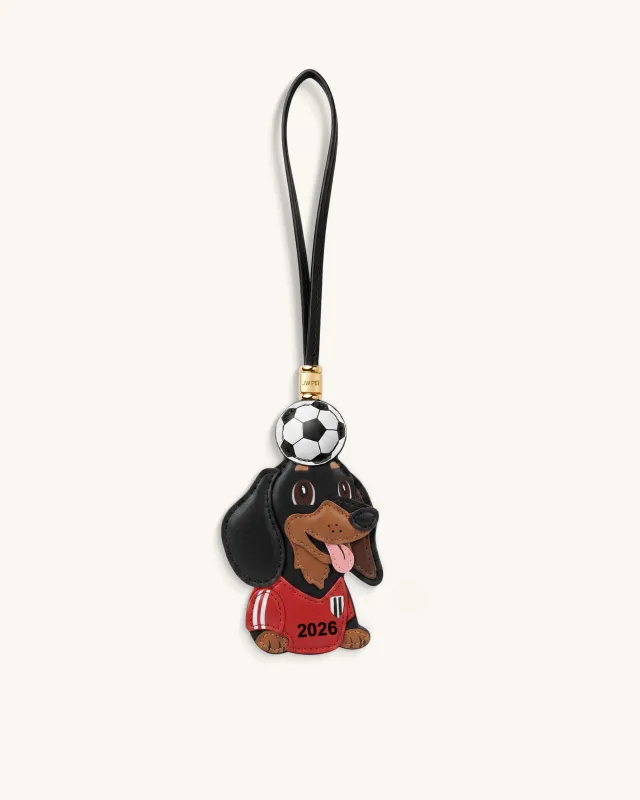 World Cup Dachshund Soccer Ball Bag Charm - Red made by JW PEI