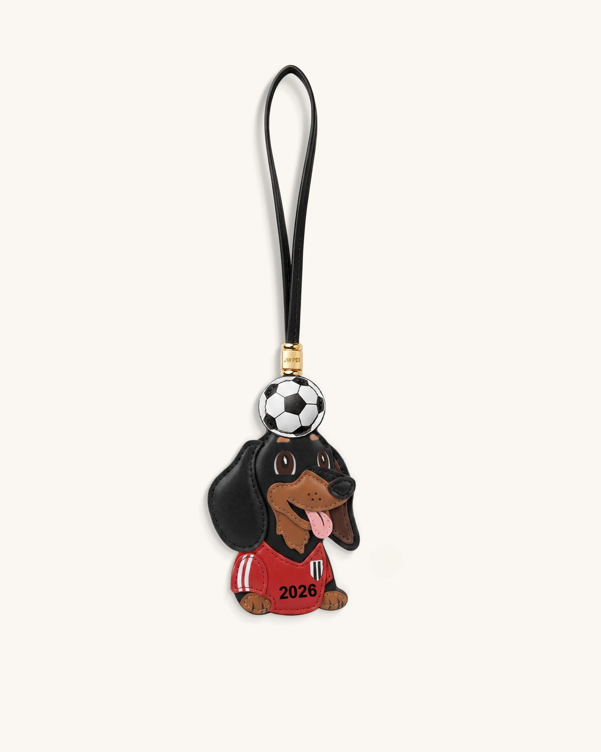 World Cup Dachshund Soccer Ball Bag Charm - Red sold by JW PEI