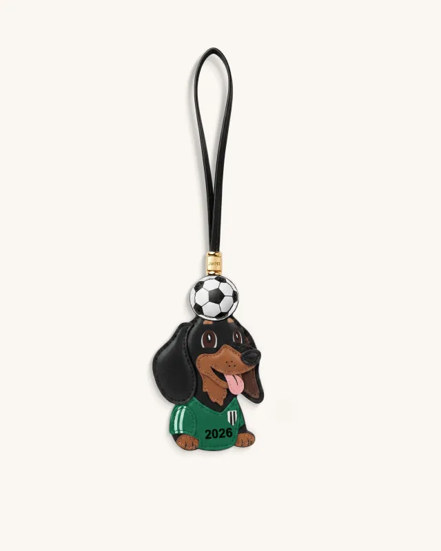 World Cup Dachshund Soccer Ball Bag Charm - Green made by JW PEI