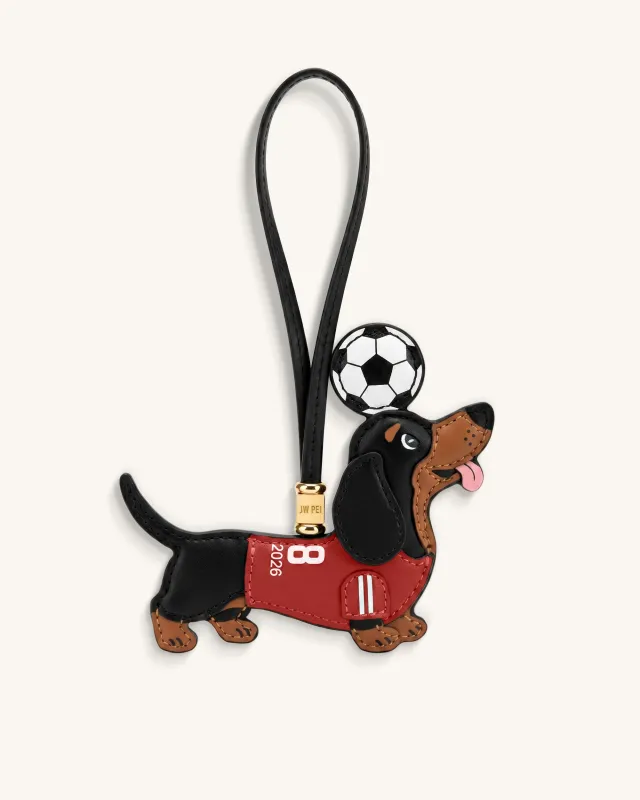 World Cup Dachshund Soccer Jersey Bag Charm - Red made by JW PEI