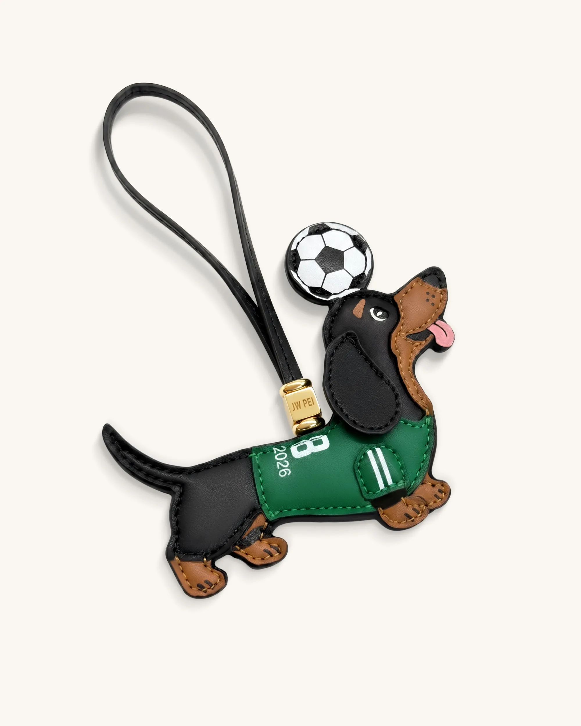 World Cup Dachshund Soccer Jersey Bag Charm - Green sold by JW PEI product image thumbnail 3