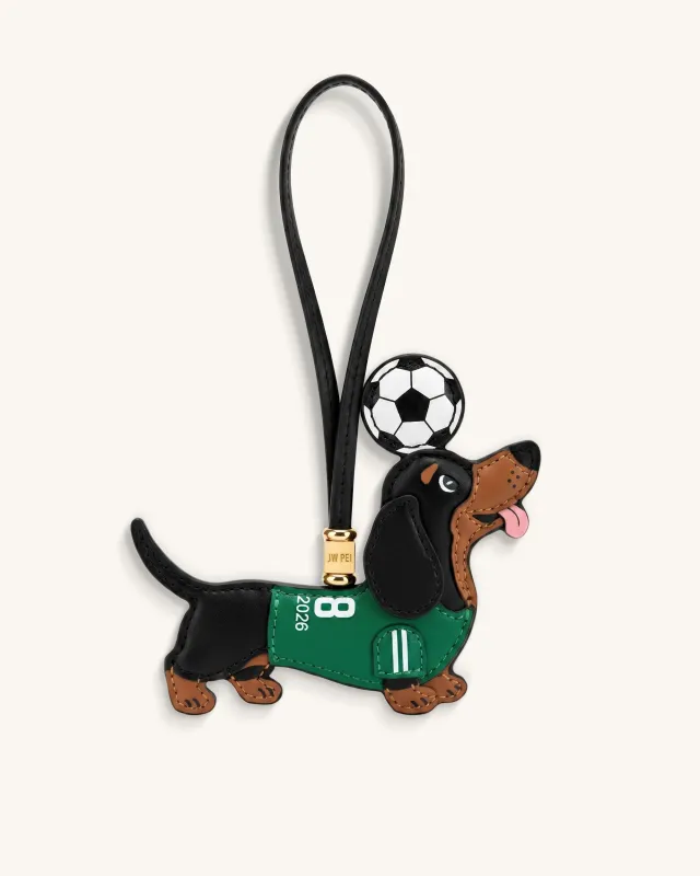 World Cup Dachshund Soccer Jersey Bag Charm - Green made by JW PEI