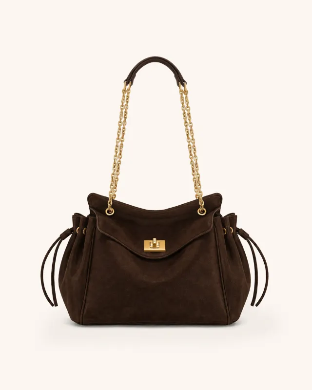 Lucia Drawstring Chain Bag - Espresso Brown made by JW PEI