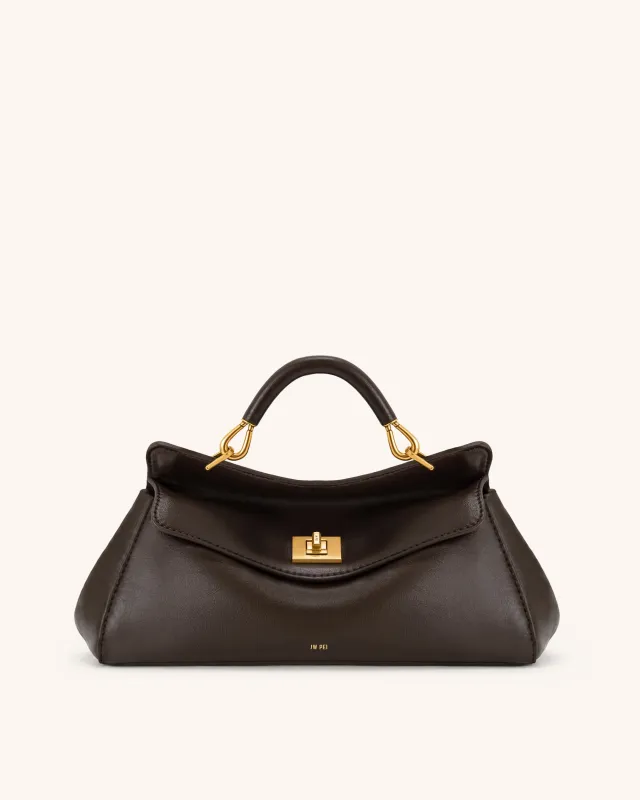 Lucia Slim Top Handle Bag - Dark Brown made by JW PEI