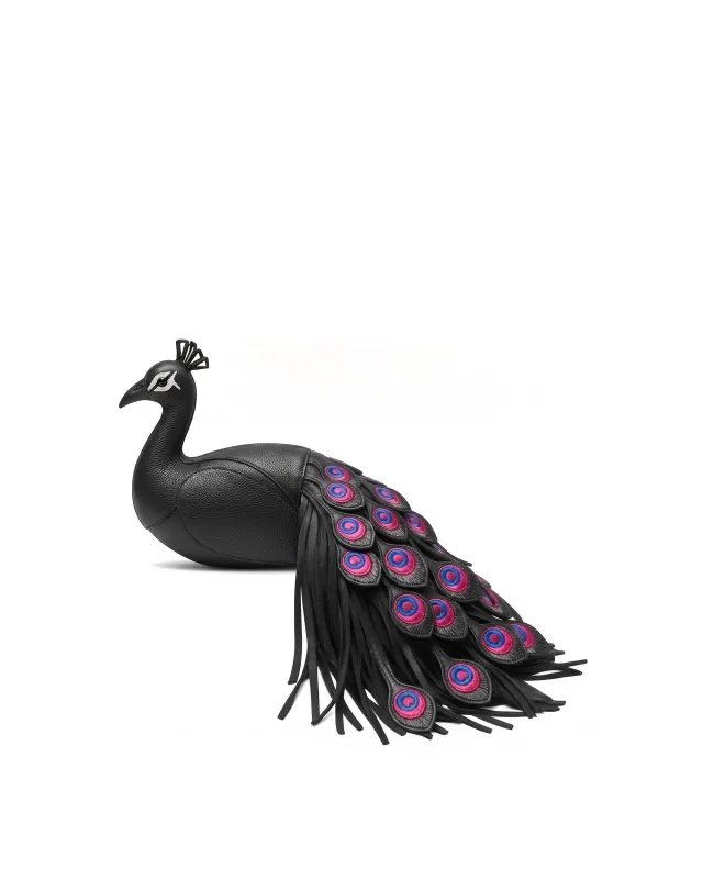 Peacock Shaped Bag - Black made by JW PEI