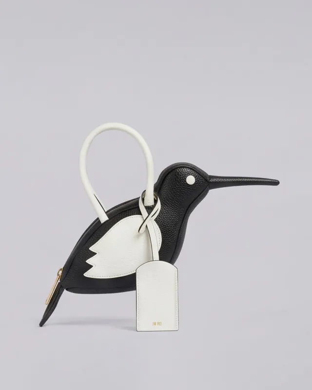 Bird Shaped Top Handle Bag - Black/White made by JW PEI