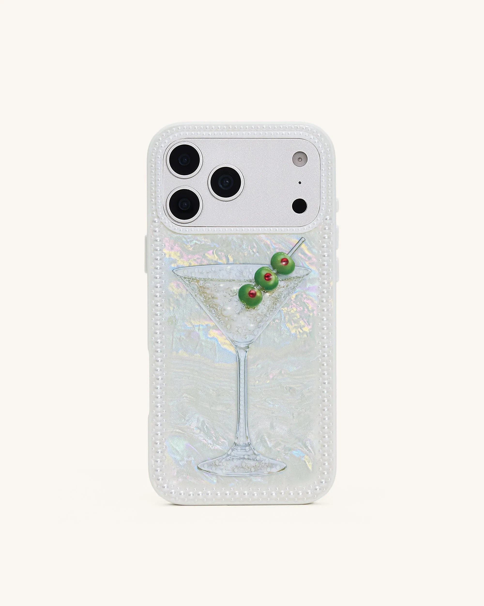 Pearl Martini Iridescent Phone Case - White sold by JW PEI