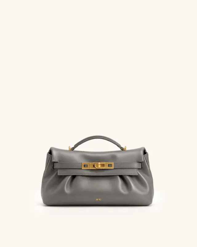 Noor Gathered Satchel Bag - Gray made by JW PEI
