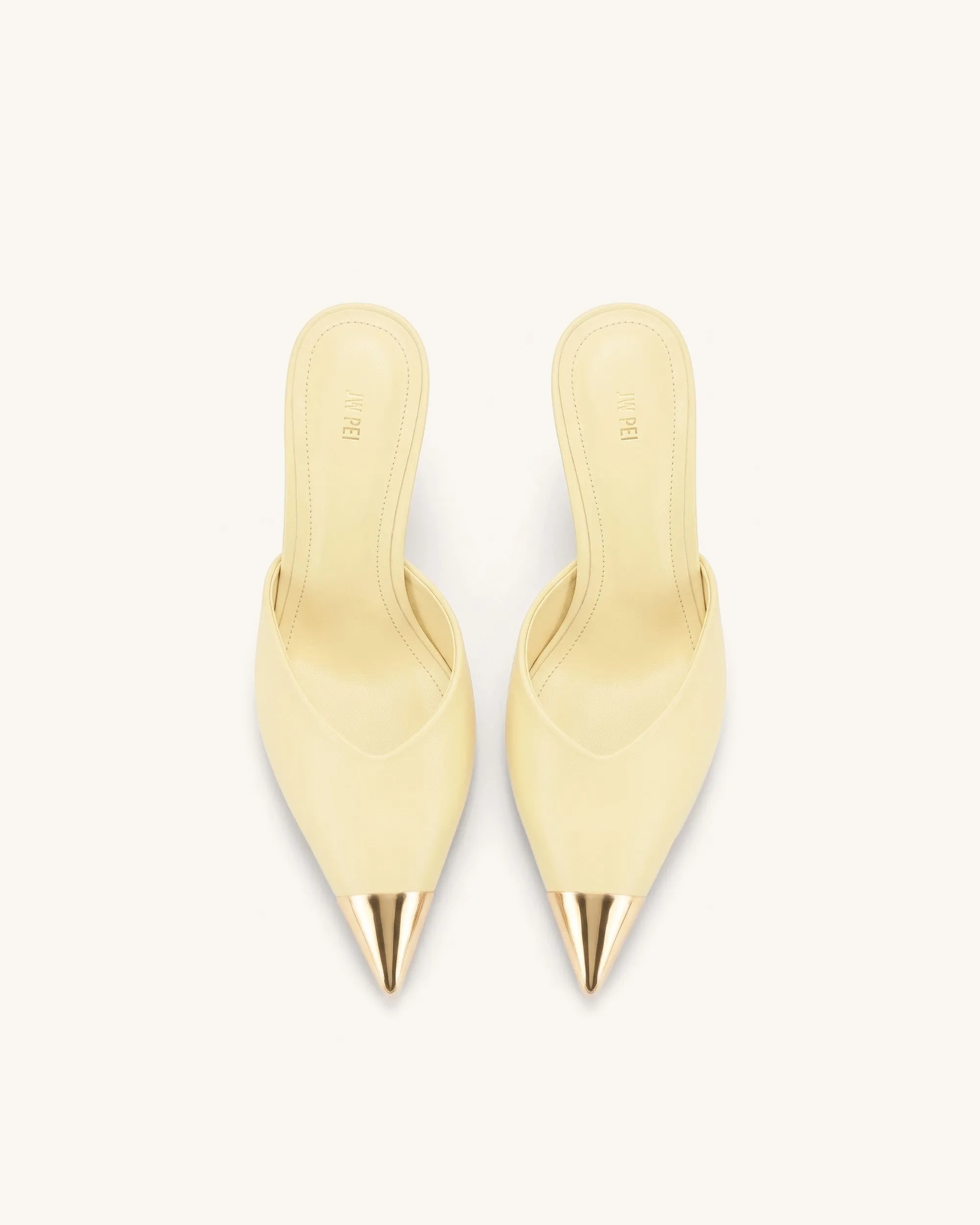 Savannah Metal Cap Toe Pointed Mule Heels - Yellow sold by JW PEI product image thumbnail 2