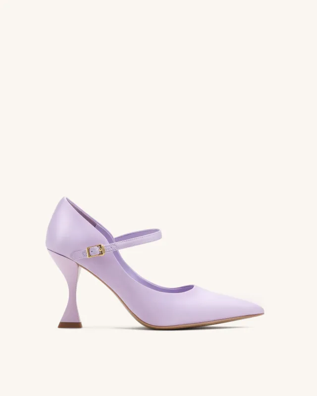 Thalina Satin Fabric Pumps - Light Purple made by JW PEI