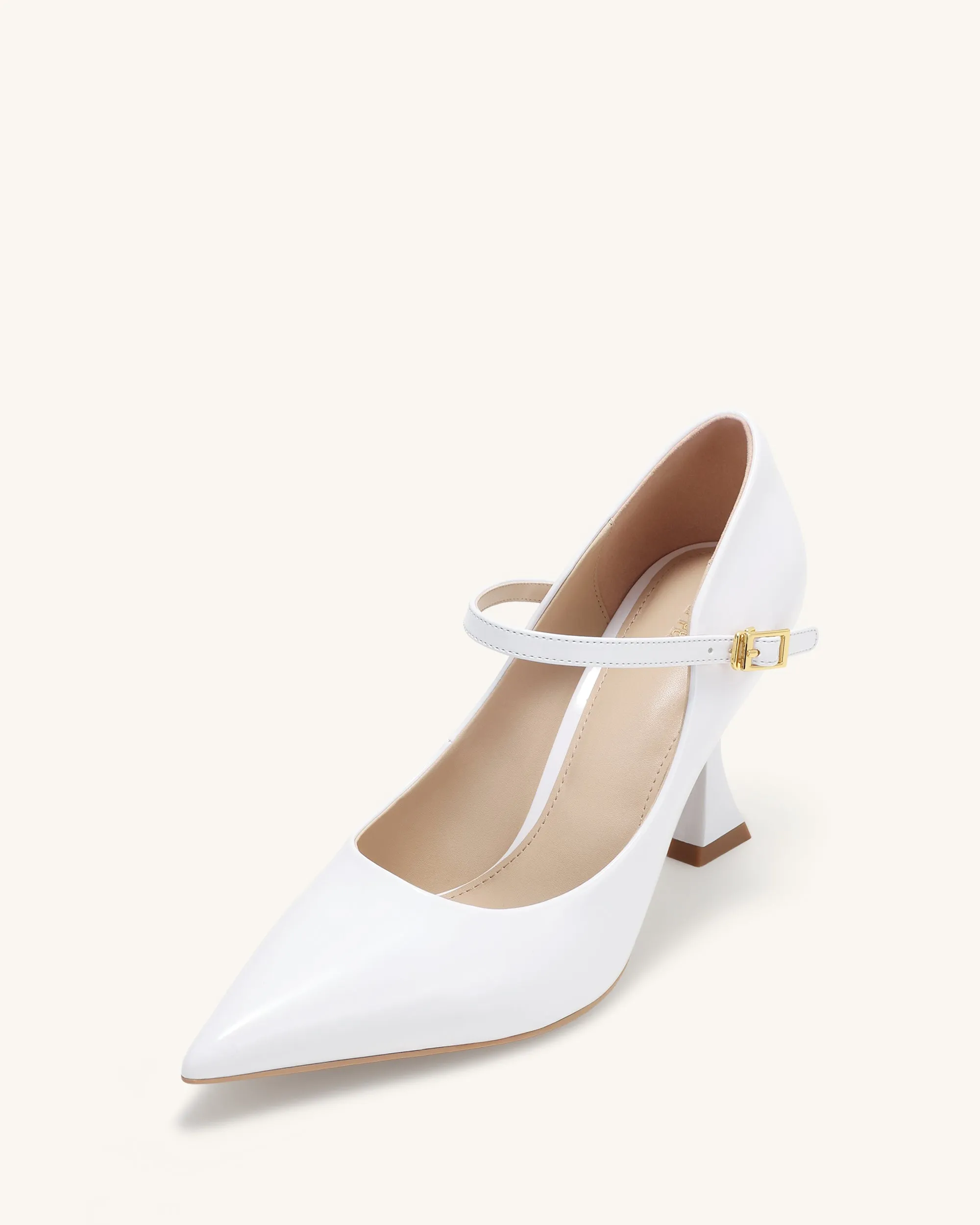 Thalina Patent Leather Pumps - White sold by JW PEI product image thumbnail 5