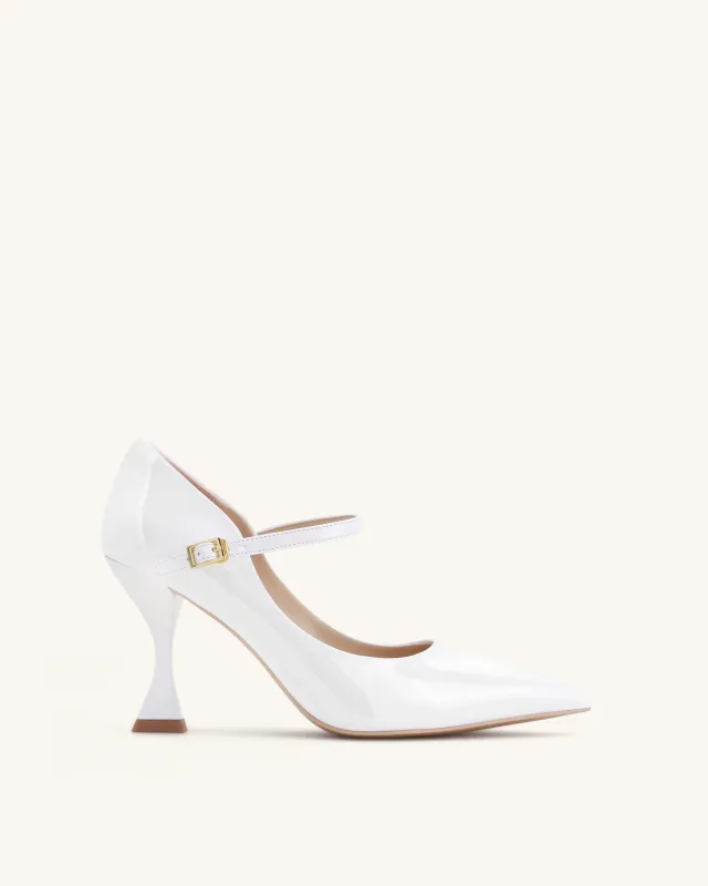 Thalina Patent Leather Pumps - White made by JW PEI