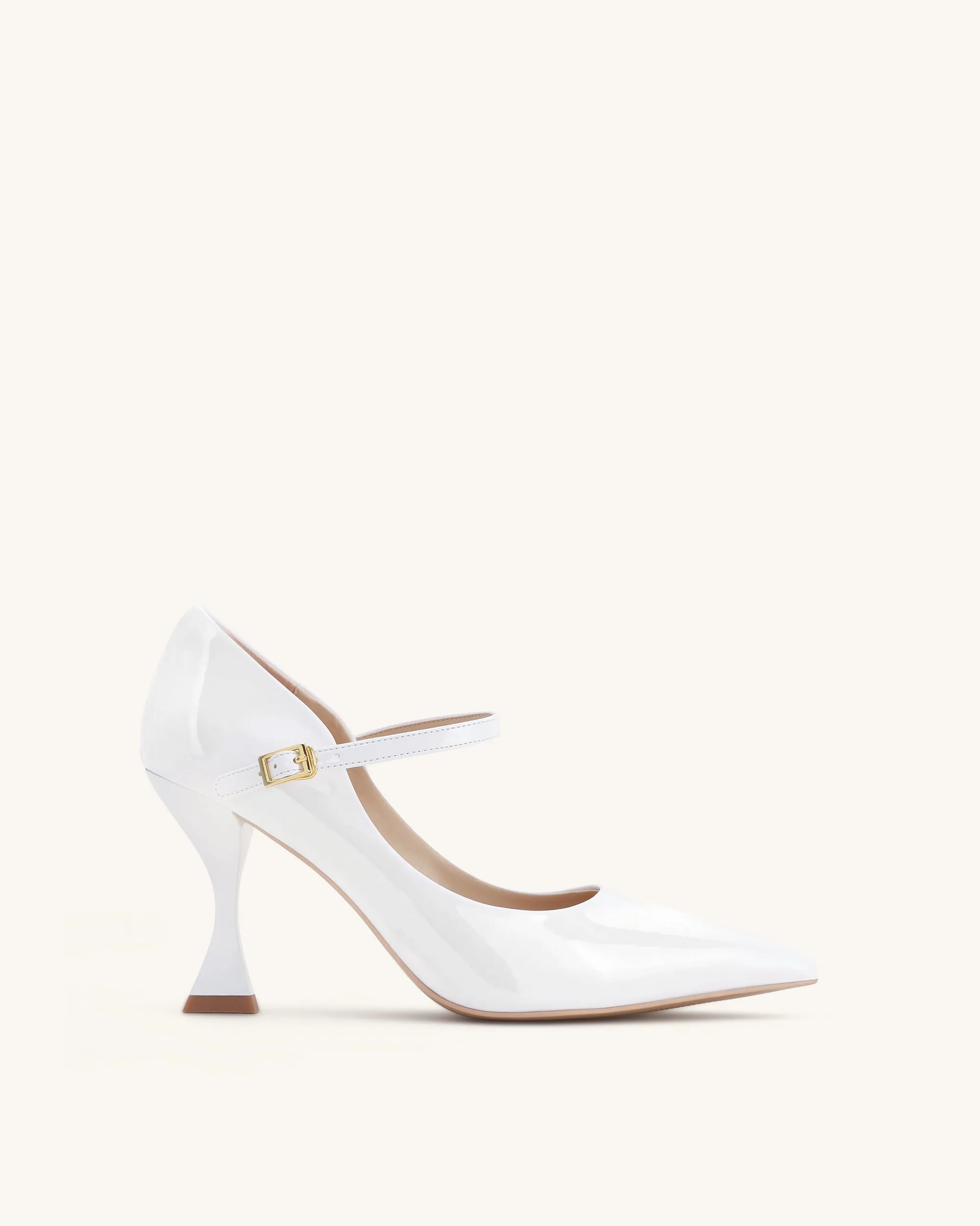 Thalina Patent Leather Pumps - White sold by JW PEI