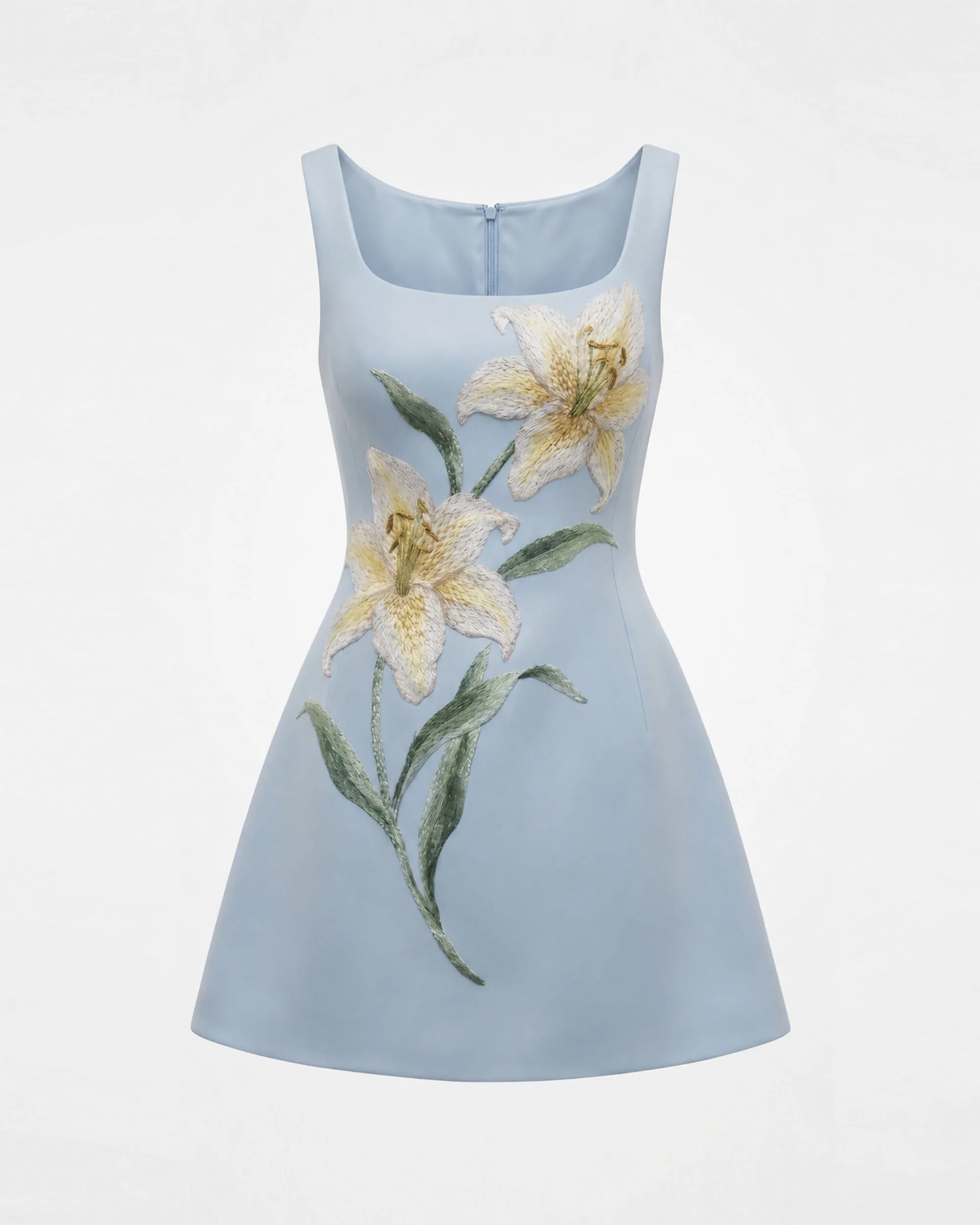 Lily Floral Print Sleeveless A-Line Mini Dress - Light Blue sold by JW PEI product image thumbnail 2