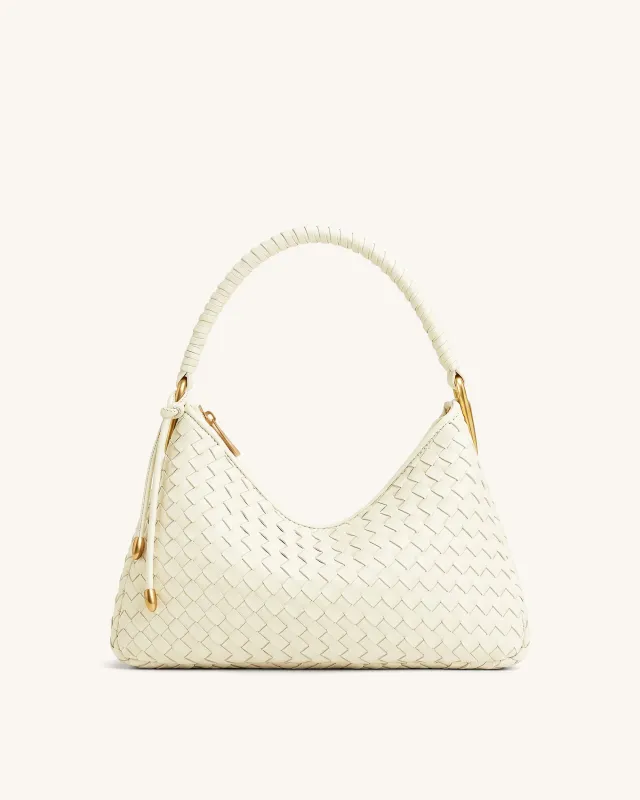 Lorena Woven Shoulder Bag - Ivory made by JW PEI