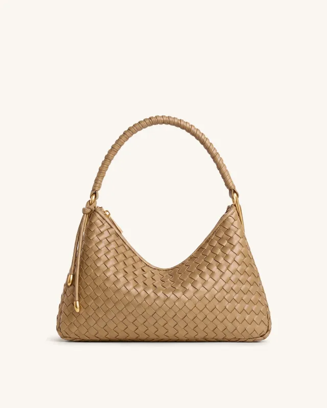 Lorena Woven Shoulder Bag - Camel made by JW PEI