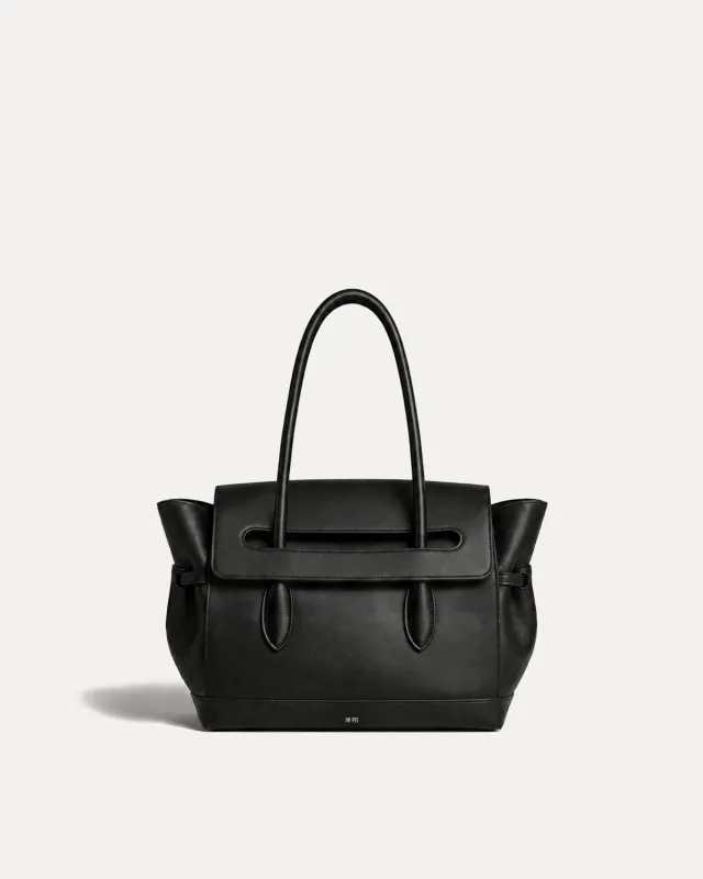 Luna Structured Top Handle Bag - Black made by JW PEI